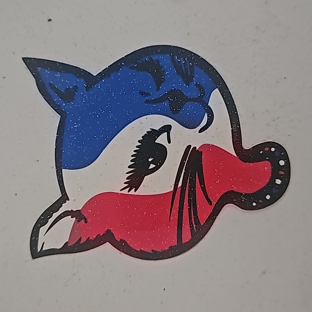 10/$25 vintage winking kitty flag sticker